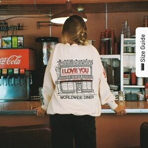 Worldwide Diner "I Love You" Graphic Sweatshirt - Cream
